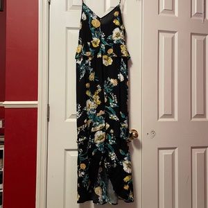 Floral Maxi Dress w/ Front Slit